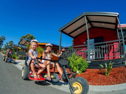 BIG4 Bendigo Park Lane Holiday Park - Pedal Go-Karts - Kids riding together