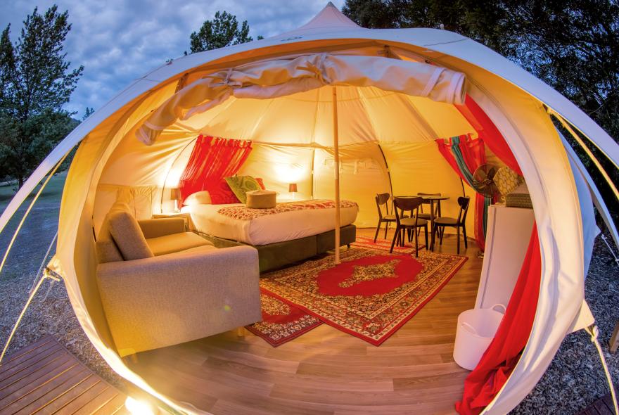 BIG4 Yarra Valley Park Lane Holiday Park - Glamping - Belle Tent - Family - Opening Image - at night