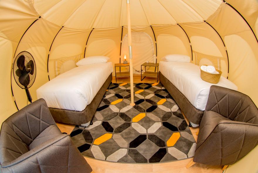 BIG4 Yarra Valley Park Lane Holiday Park - Glamping - Belle Tent - Family - King Single Beds Contemporary Style